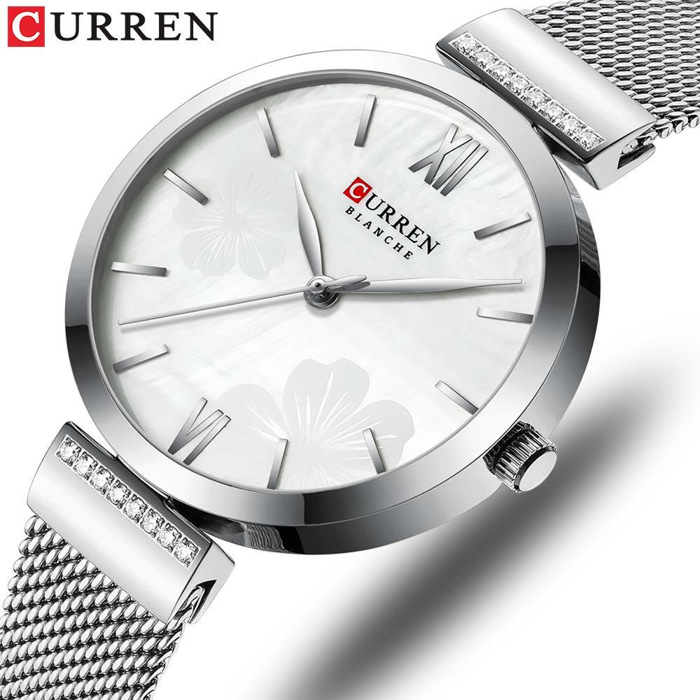 Curren 9067 Wasserdichte Quarz-Modeuhr für Damen mit Netzarmband