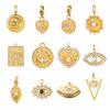 3PCS/LOT CARLIDANA Evil Eye Charms, Gold Plated Stainless Steel Zircon Pendants for DIY Jewelry Making