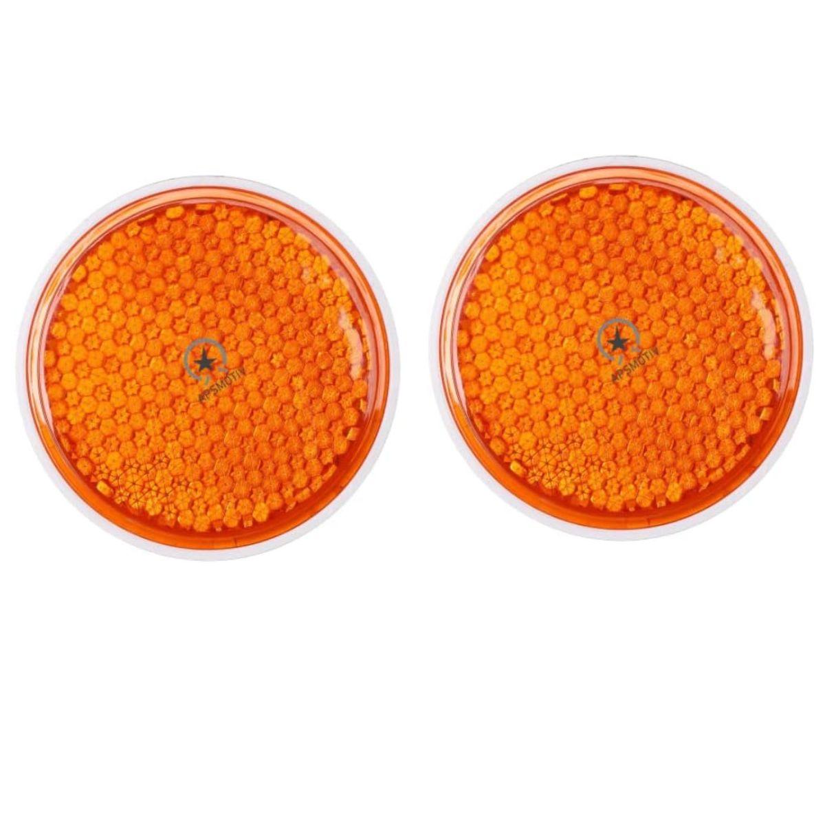 

2 шт. Желтые круглые 3 отражатели с центральным креплением повышают безопасность для грузовиков, прицепов, тук-туков, автомобилей