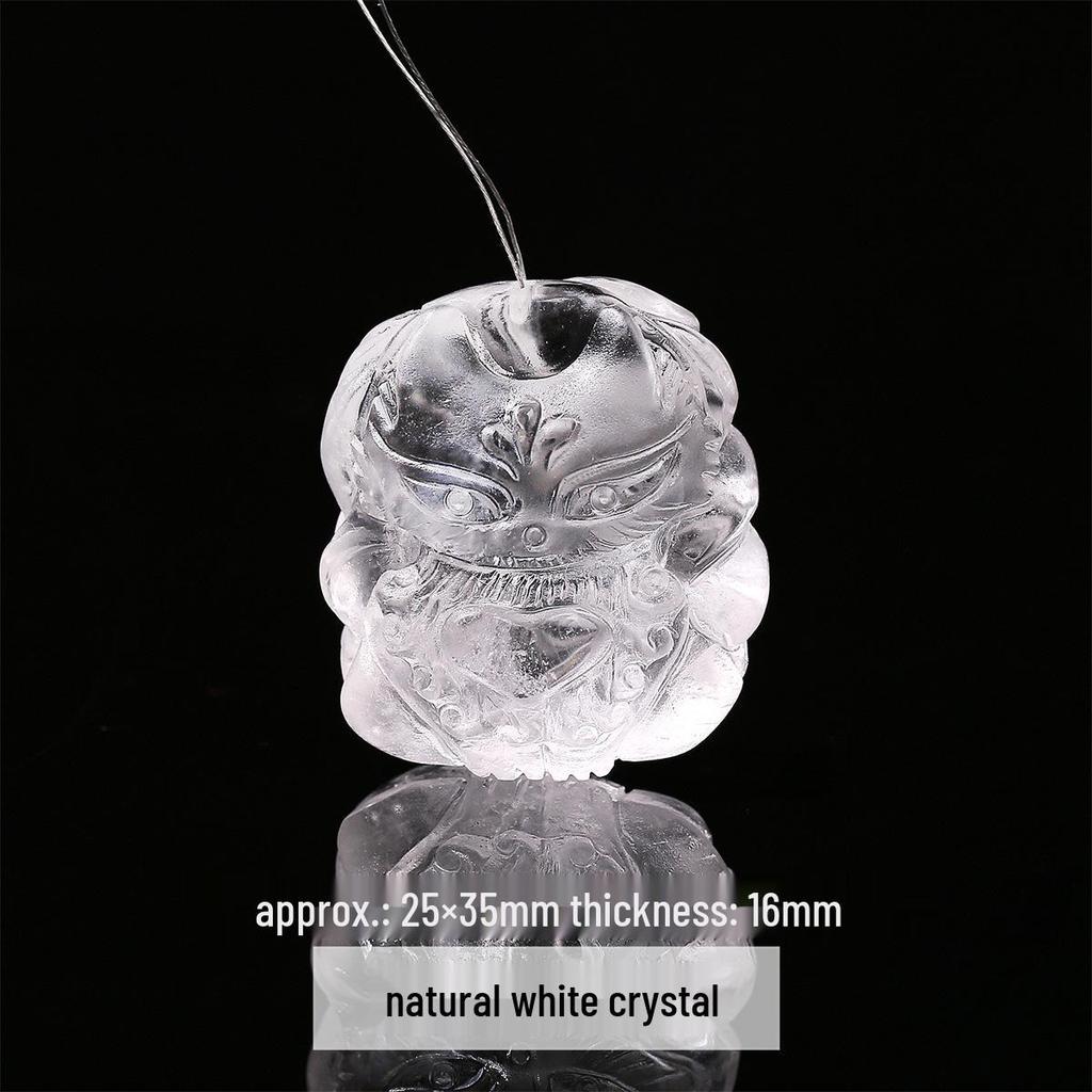 Jingde Jewelry White Crystal Carved Fox Pendant Charm Sweater Chain Accessory.