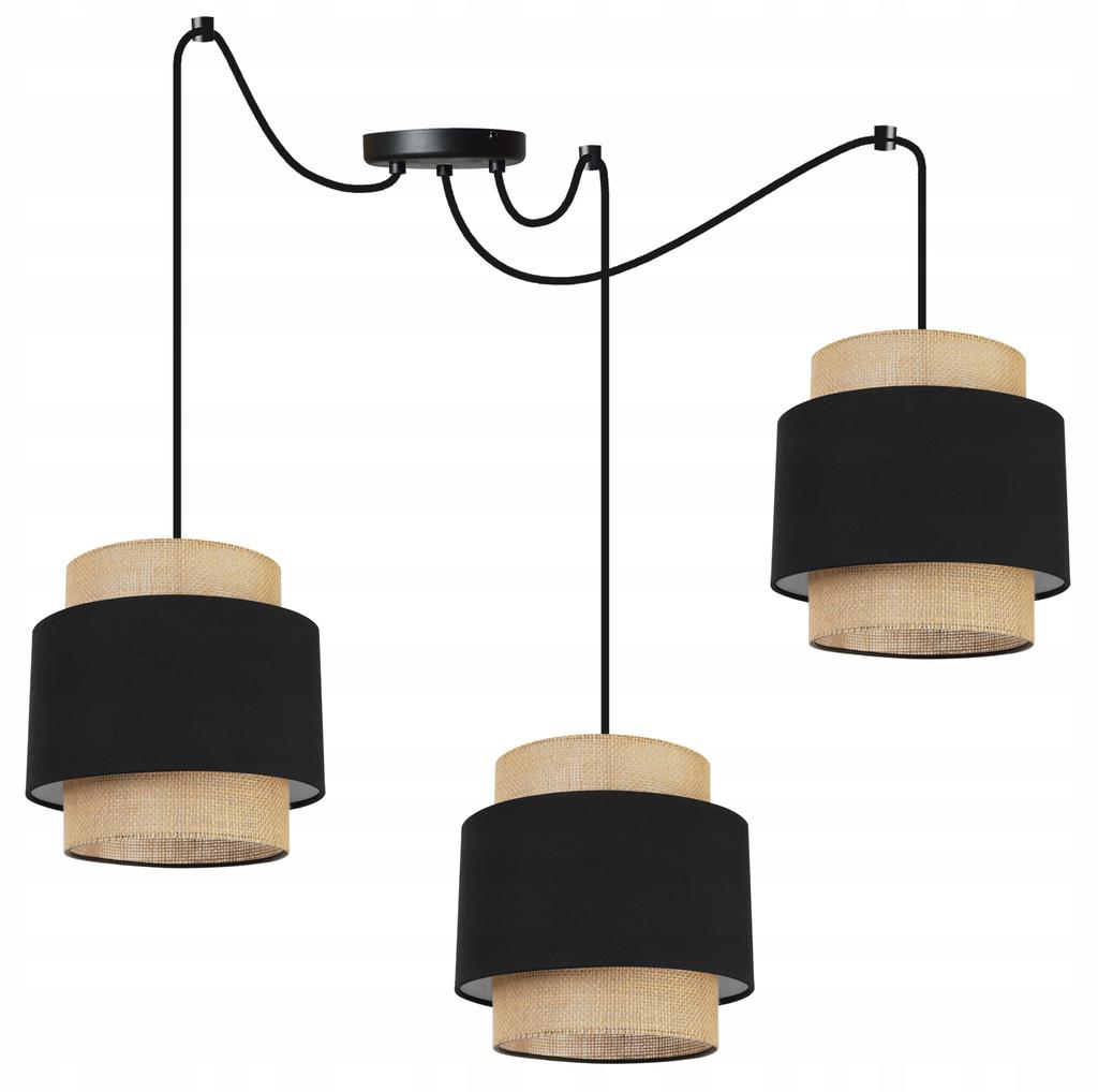 Hanging Lamp, Ceiling Chandelier, Lampshade, Boho Juta