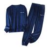 Men's Thermal Fleece Thick Warm Pyjamas Suit Long Sleeve Casual Home Pyjama Set