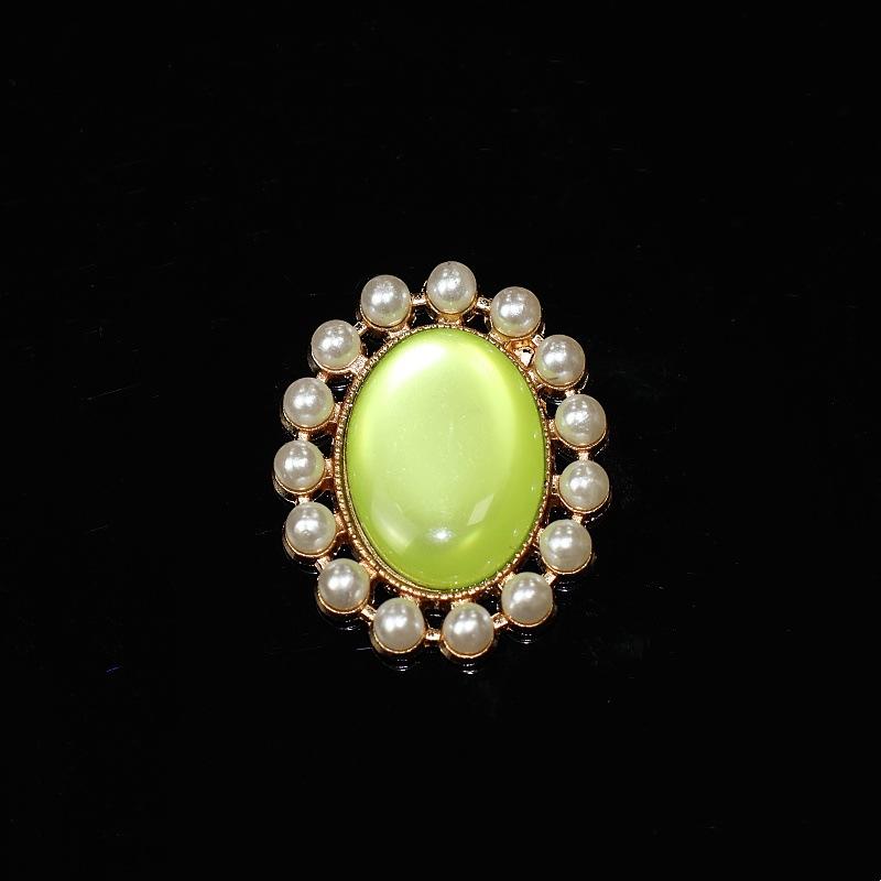 10Pcs Alloy Accessories Pearl Rhinestone Oval Flower Plate Diamond Buckle DIY Handmade Bridal Headgear Group Fan Accessories Material