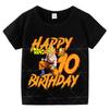 Boy Number T Shirt Kids Birthday Clothes Anime Cartoon Toddler Short Sleeve Tops Summer Casual Children Cotton Tee