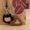 Mini Love Heart PU Leather Hanging Pendant Cute Cat Necklace Fashion Photo Cardholder Long Sweater Chain Accessories Women Men