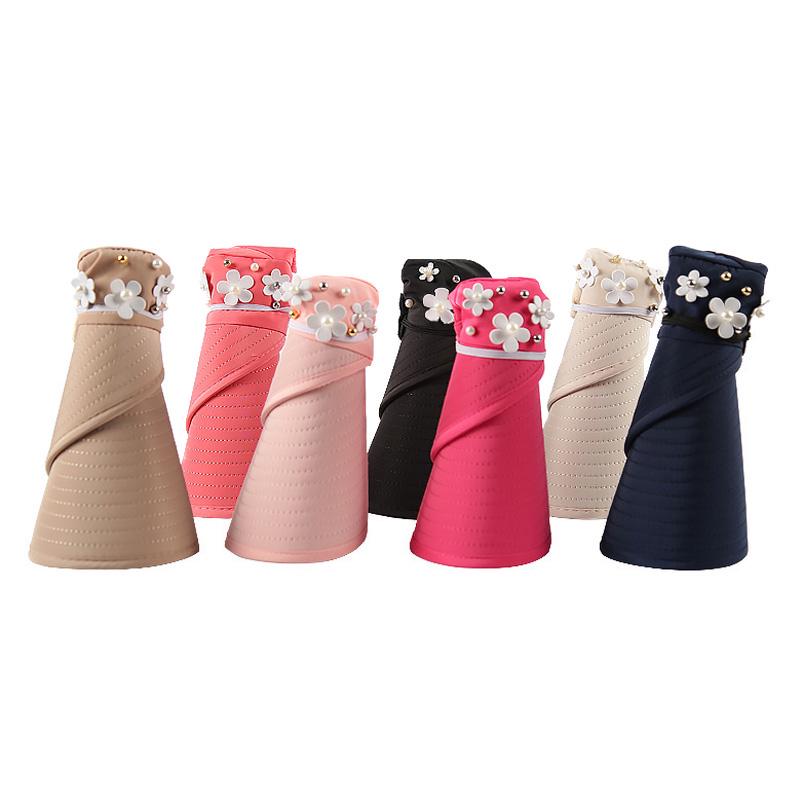 Women Sun Hat Beach Hat Wide Brim UV Protection Casual Visors Foldable Cap For Outdoor Foldable Breathable Cap