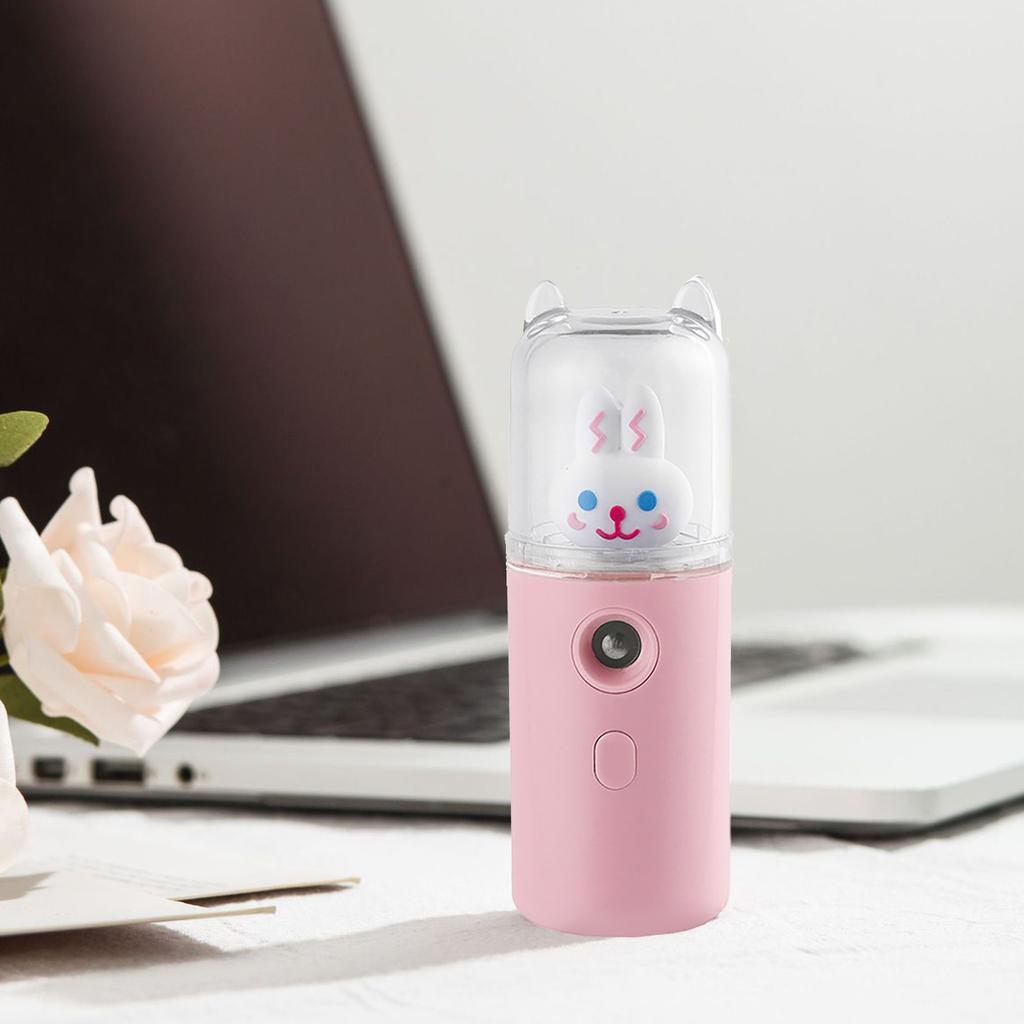 Facial Mist Sprayer 30ml USB Rechargeable Cute Moisturizing Mini Face Humidifier with Colorful
