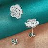 Silver Color Fashion Jewelry Flower Earrings