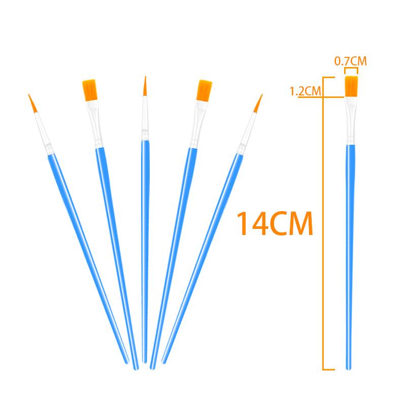 14cm Flat Head Yellow Bristle Acrylic Watercolor Paintbrush for Crochet Hook and Plaster Pigment Painting.