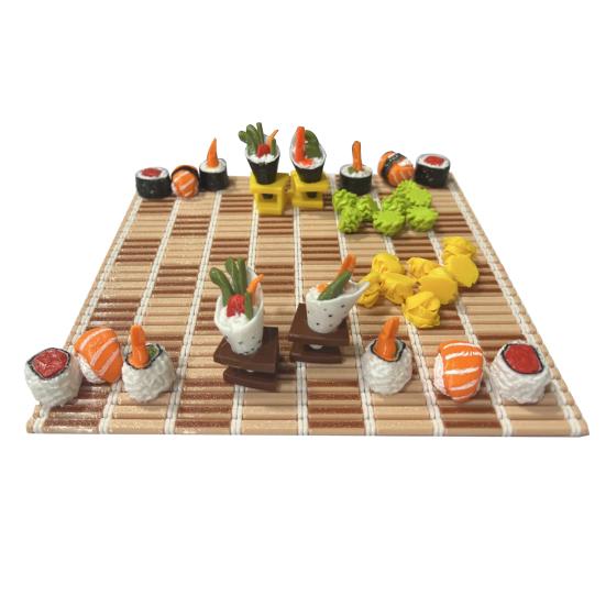 1 Sett Sushi Sjakkspill med Rullemattespillbrett Bento Oppbevaringsboks Barn Voksne Bærbar Reise Pedagogisk Håndrullet Sjakkbrettspill Leke