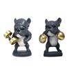 Fitness Dog Statue Decorative Animal Sculpture for Bedroom Shelf Living Room