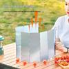 10Pcs Camping Wind Shield for Gas Stove, Foldable Aluminum Wind Screen with Storage Bag