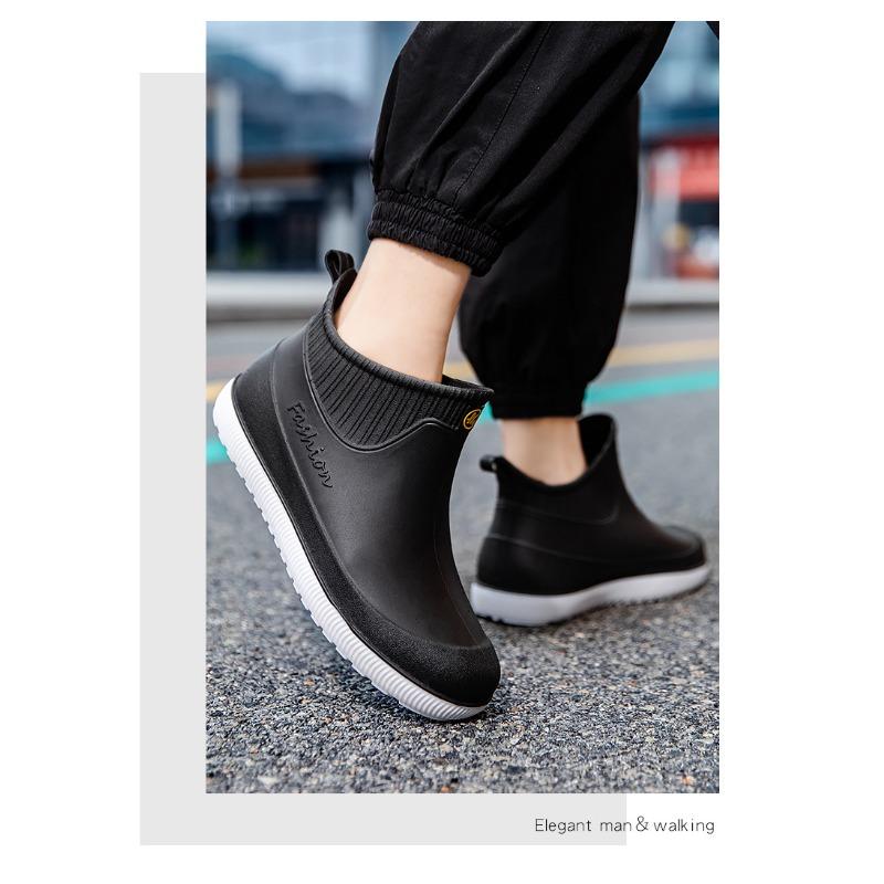 Herren Kurzer Schaft Regenstiefel, Wasserdichte Regenstiefel, Gummischuhe, Küchenwasserschuhe, Überschuhe