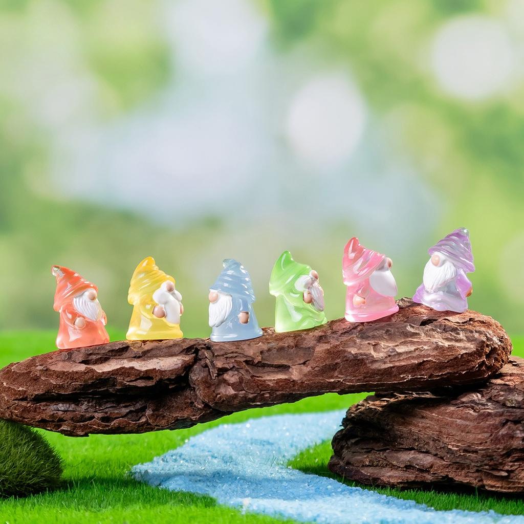 30/50Pc Luminous Mini Christmas Gnomes Fairy Garden Miniatures Home Garden Accessories Fairy Moss Micro Landscape Decoration