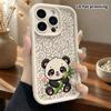 Phone Case: 2D Flat Design Suitable for iPhone 18 17 16 15 14 13 Pro Tiered Protective Case, Hugging Bamboo Panda, Christmas and Halloween Gift