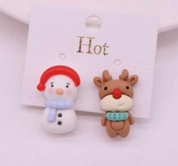 Kids' Christmas Cartoon Princess Clip-On Earrings: Cute, No Piercing Needed