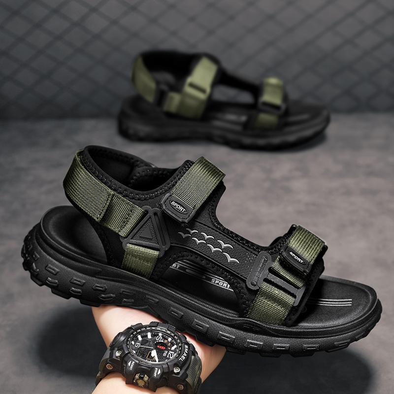 Men's Sandals Open Toe Breathable Adjustable Sneakers Non-slip Waterproof Applicable Outdoor Hiking Travel Beach Roman Shoes