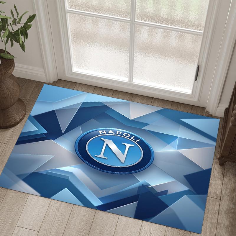 Napoli FC Design Crystal Velvet Carpet Cozy Non?Slip Printed Rug For Bedroom Living Room Entrance