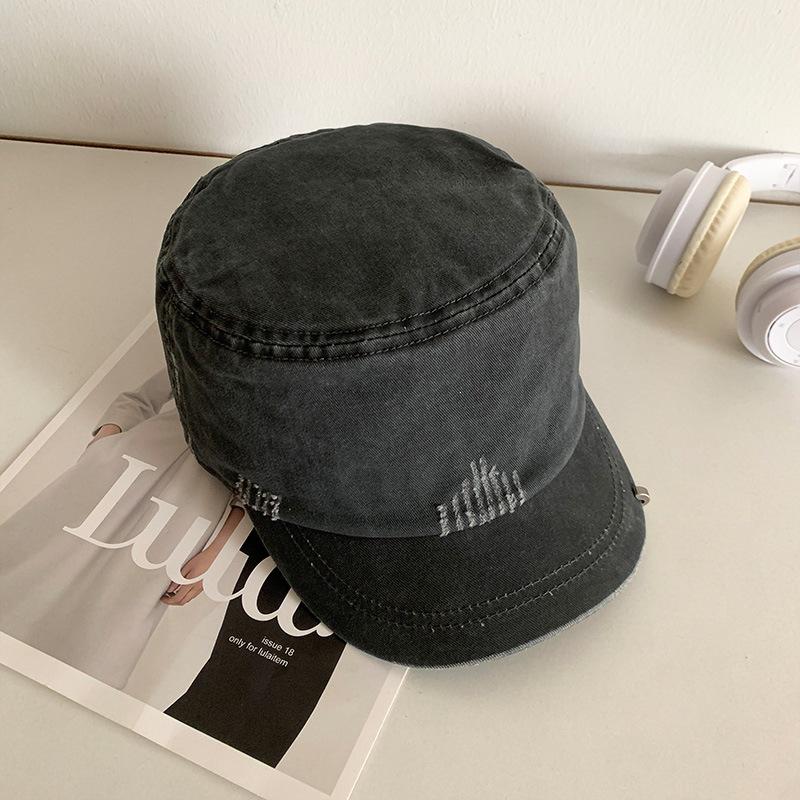 Suede pleated flat-top equestrian hat, new vintage vintage newsboy hat, casual versatile face-enhancing baseball cap