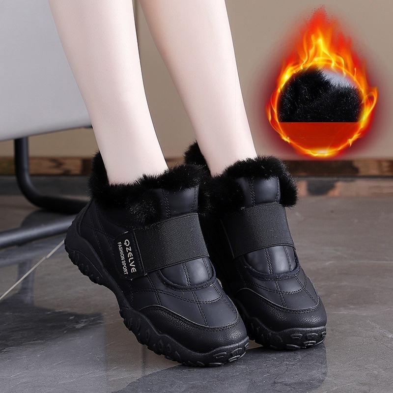 Winter Women's Thick Soled Non Slip and Plush Casual Shoes Warm Plush and Durable Women's Ankle Boots Retro Outdoor Sneakers