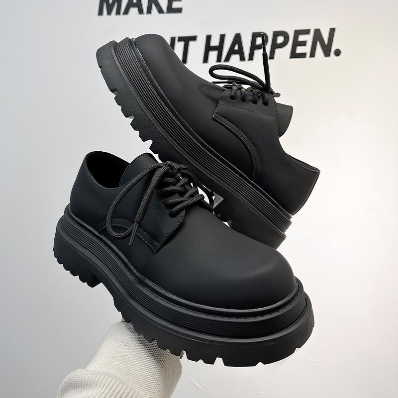 

Обувь мужская 2024 года, новые популярные повседневные кожаные туфли весна-осень, черные низкие туфли Martin, универсальная толстая подошва 58864-A 44 чёрный