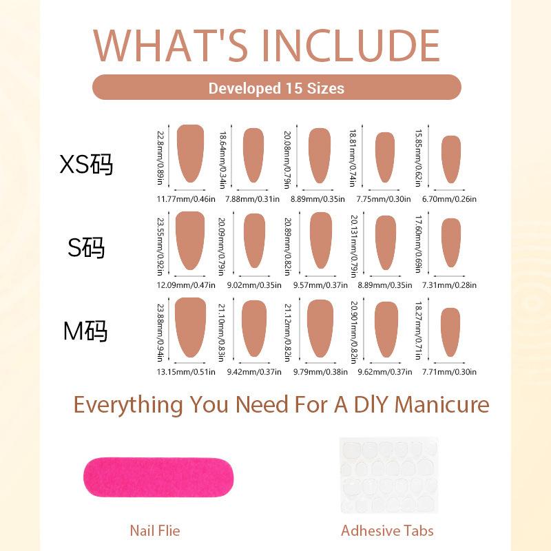 30 Pieces of Maple Leaf Boutique Almond Wearing Nail Epoxy 3D Three-dimensional Manual Point Diamond Flower French Manicure