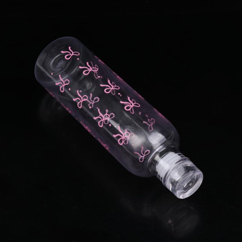 Kawaii Bow Plastic Water Bottle With Time Scale Transparent Water Cup For Outdoor Sports Drinking 500Ml Juice Milk Water Bottle