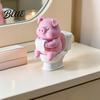 Impact-resistant Pig Statue 3D Printed Cute On Toilet Figurine, Funny Bathroom Desk Decor with Paper Fade-resistant Print Roll, Humorous Sculpture for
