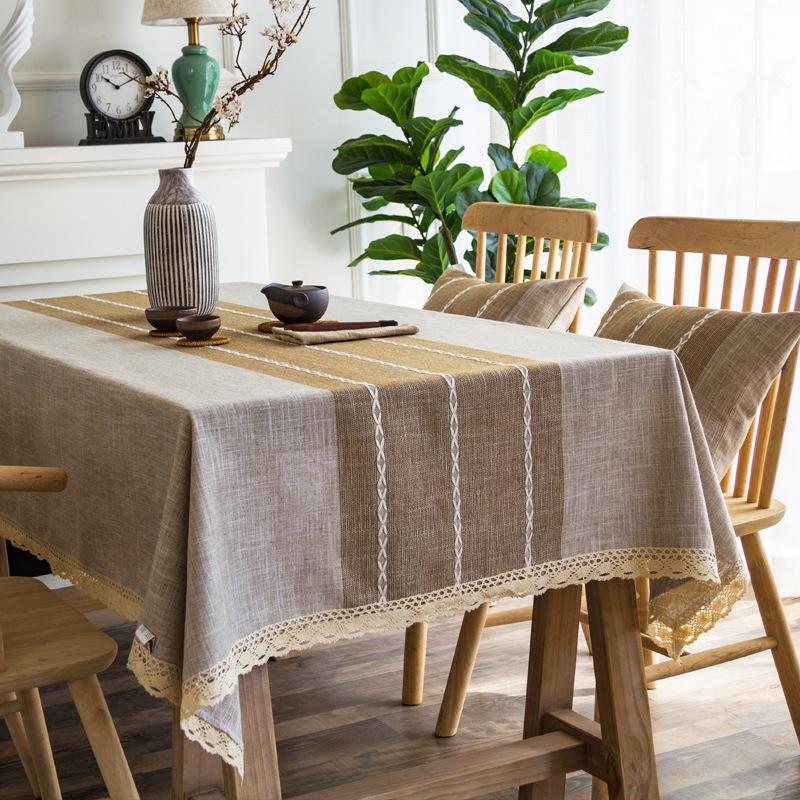 Modern Simple Light Luxury Tablecloth Nordic Imitation Cotton And Linen Dining Table Cloth Solid Color Rectangular Coffee Table Mat Spot