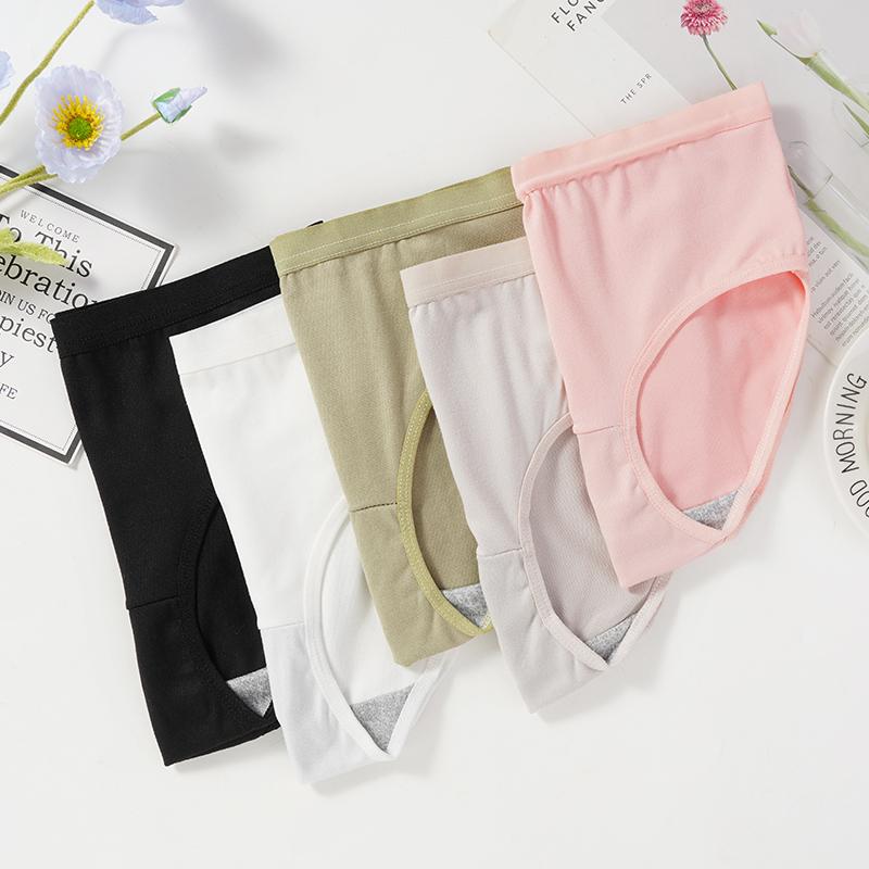 Dámské spodní prádlo bavlněný rozkrok jednobarevné jednoduché spodní prádlo se středním pasem pohodlné dívčí kalhotky