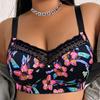 Plus‑Size Bra European American Sexy Y2K Print Breathable Comfort No‑Padding Minimizer Lingerie for Large Bust