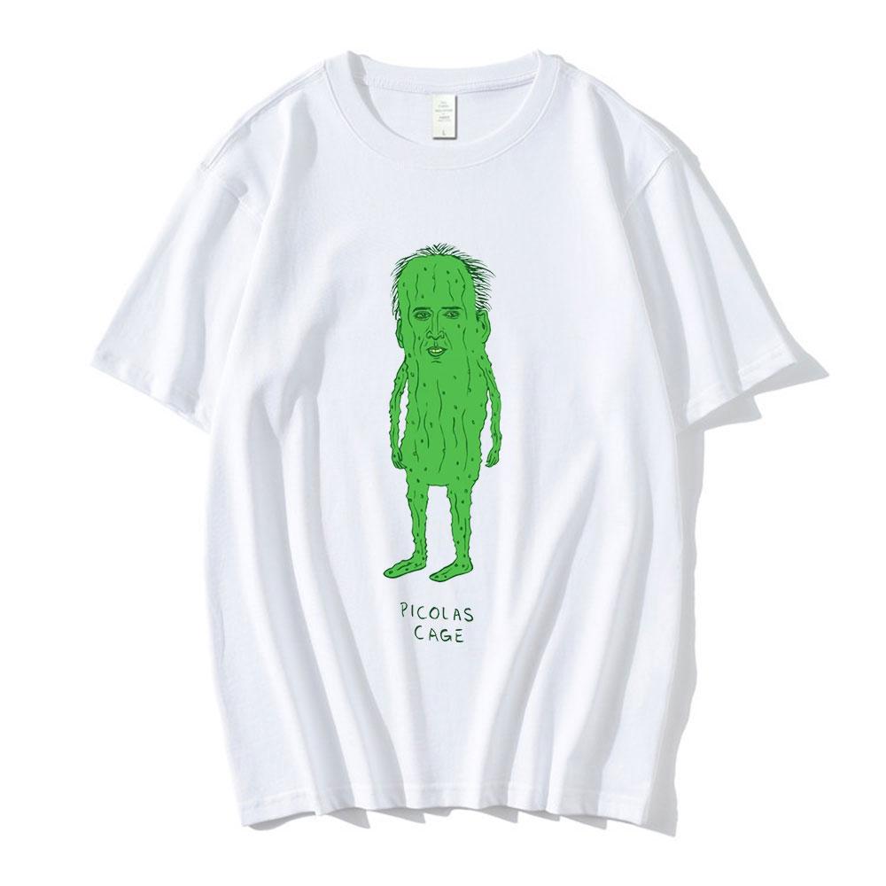 Picolas Cage T Shirt Unisexs Nicolas Cage T Shirt Nicolas Cage Funny Weird Creepy Raising Arizona Green Pickles Valley T Shirts