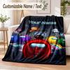 Among Us Custom Name Flannel Throw Blanket Soft Warm for Sofa Bed Indoor Home Use