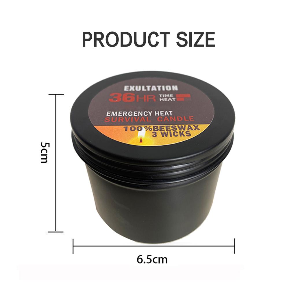 36 Hour Survival Candle 3- Environmentally Friendly Odorless Candle with Lid Picnic Outdoor Supplies