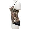 Leopard Print Body Shaper: Push-up Bra & Tummy Control Waist Cincher with Adjustable Straps