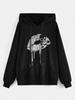 Magische Lippen Print Hoodie Damen Warmes Fleece Kapuzenpullover Mode Lässig Bequeme Sweatshirts Herbst Locker Street Frau Sportbekleidung