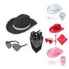 Women Cowboy Hat Western Cowgirl Hat Wide Brim Top Hat Fashion Musical Festival Party Suit Bachelorette Party Costume