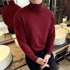 Koreanischer Trend Herbst Winter Pullover Männer Pullover Fleece Futter Rollkragen gestrickt Sweatshirt warme Bottoming Shirts