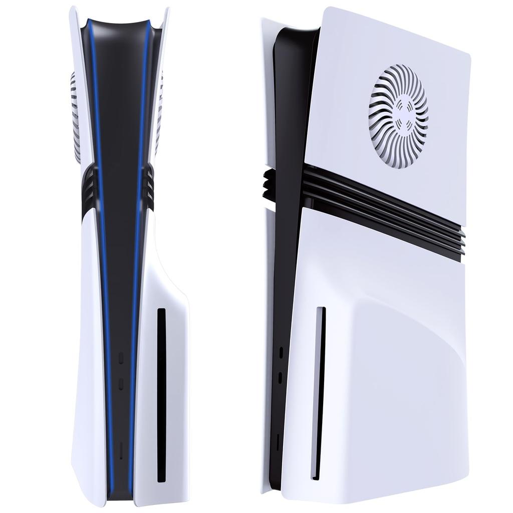 Replacement Side Case for PS5 Pro with Cooling Left and Right Top Console Panel Cover for PlayStation 5 Pro Includes Two Fan Dust Screens Vents,