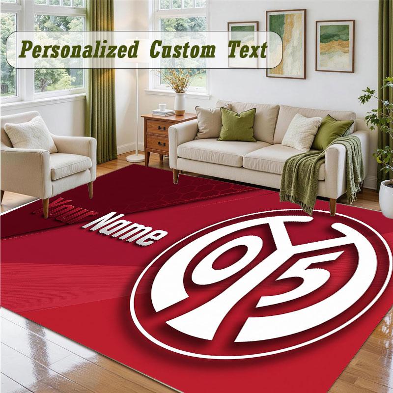 Crystal Velvet Square Rug Custom NameMainz 05 Pattern Non Slip Home Floor Decor Rug