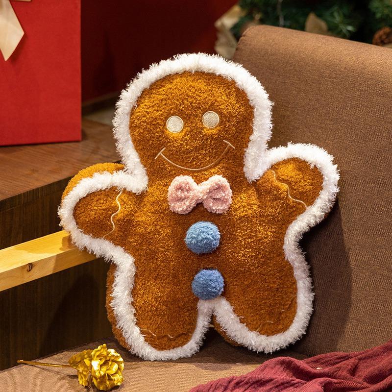 Cartoon Christmas Gingerbread Man Pillow Plush Toy Doll Gingerbread Man Doll Children'S Ragdoll Christmas Gift