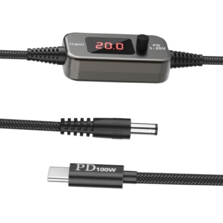 Fast Charging DC5521 Power Cord 5V To 20V Adjustable Voltages For Laptops Printers Routers And USB C Devices