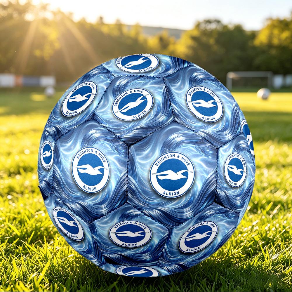 Brighton & Hove Albion FootballPrinted Size 5 Soccer Blbion Football, Anti Slip Adult Match Football Souvenir for Football Fans