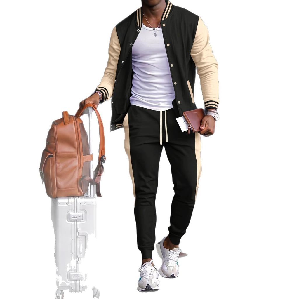 2025 Autumn Men's Loose Baseball Jacket & Trousers Casual Sports Suit