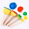 5Pcs Round Sponge Painting Brushes Wooden Handle Mushroom Sponge Stamper Foam Paint Brush Stencils Tools