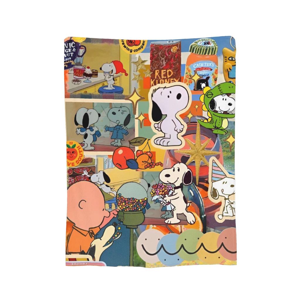 Cute Cartoon Snoopys PARK Blanket Cover Flannel Lightweight Throw Blankets for Car Sofa Couch Bedroom Quilt