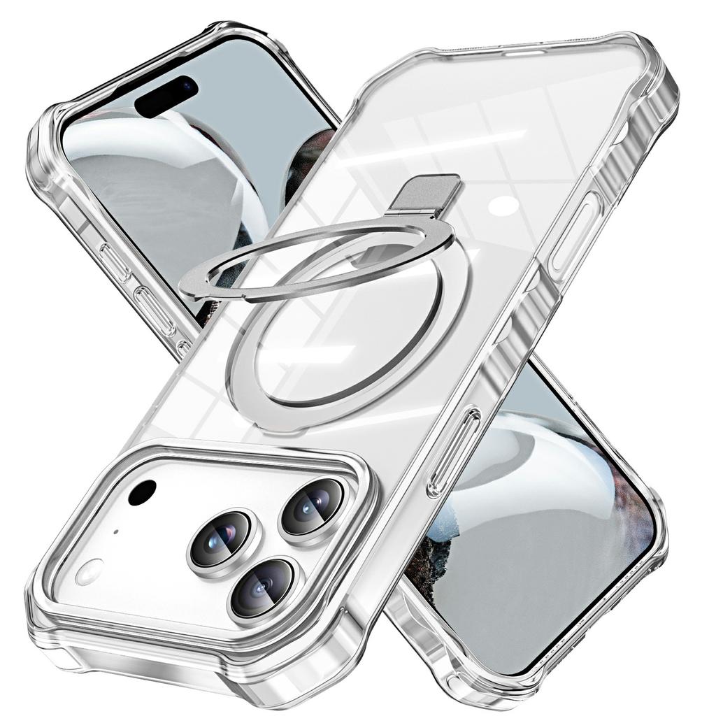 For iPhone 17 Pro Max Case Compatible with MagSafe Matte Kickstand Hybrid Phone Cover Small Wavy Edge
