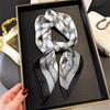 French light luxury chain small square scarf simulation silk printing silk scarf headscarf women's spring and summer scarf temperament scarf scarf new