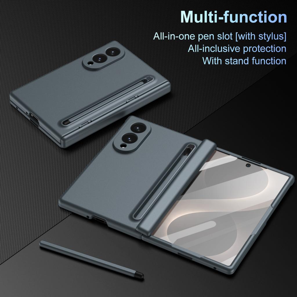 Für Samsung Galaxy Z Fold 8 Wide Case, Scharnierschutzhülle + Bildschirmschutzfolien mit Stift- und Stiftehalter