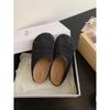 French Fashion Woven Hollow Breathable Bag Head Slippers Non-slip New Wear Flat Bottom Cool Slippers Women 2025 Summer